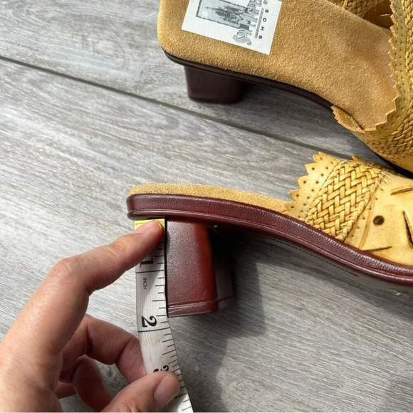 San Miguel Woven Slipper Sandals Wooden Heel - Picture 13 of 14